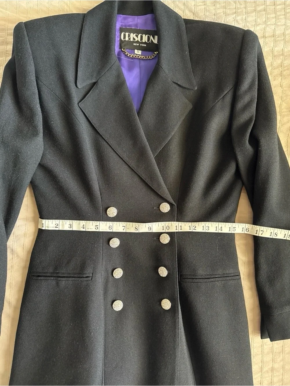 Vintage Criscione Black Fitted Blazer